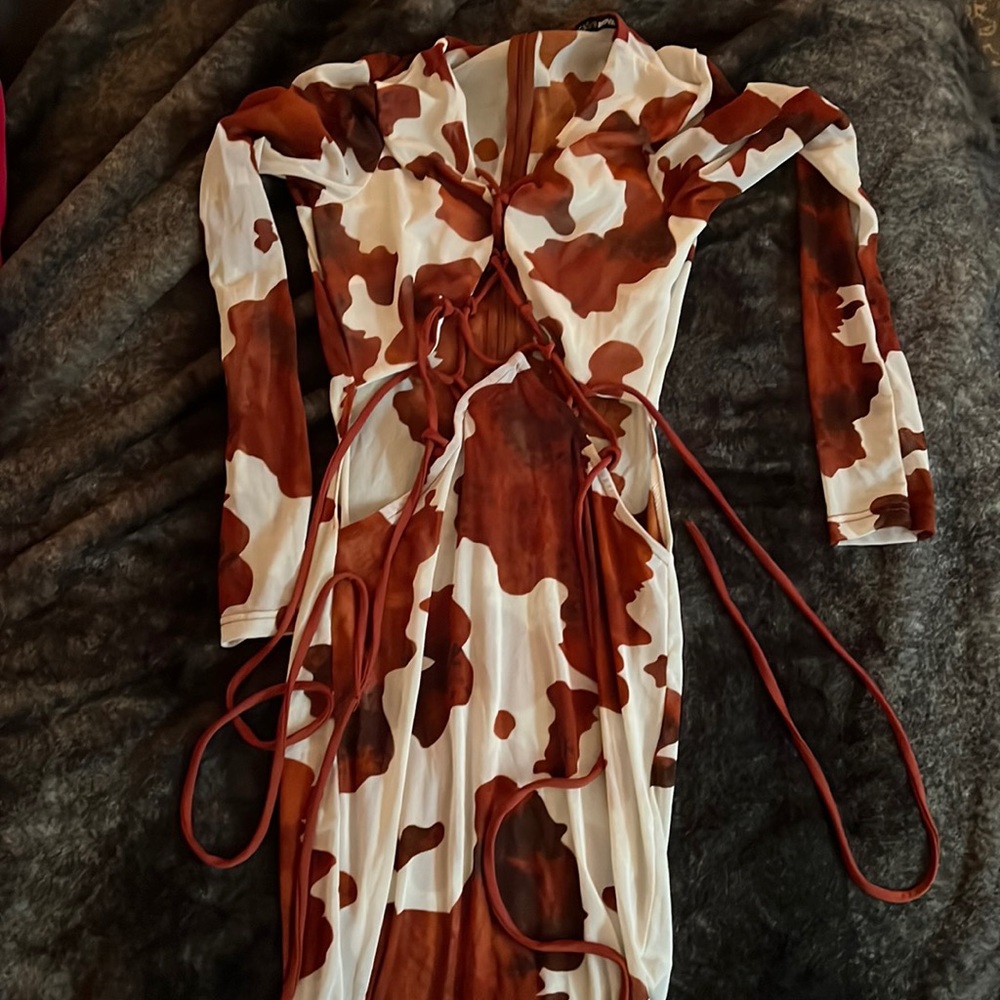 2 dresses 1: cow print 2: colorful